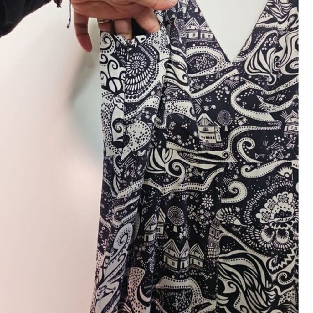 Anthropologie by Moulinette soeur Black Swirling villages Women's size 12 - Picture 10 of 11